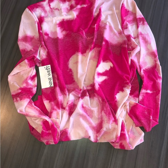 Nine West Long sleeve mock neck top blouse size XXL  pink cloud wash color NWT - Picture 6 of 7